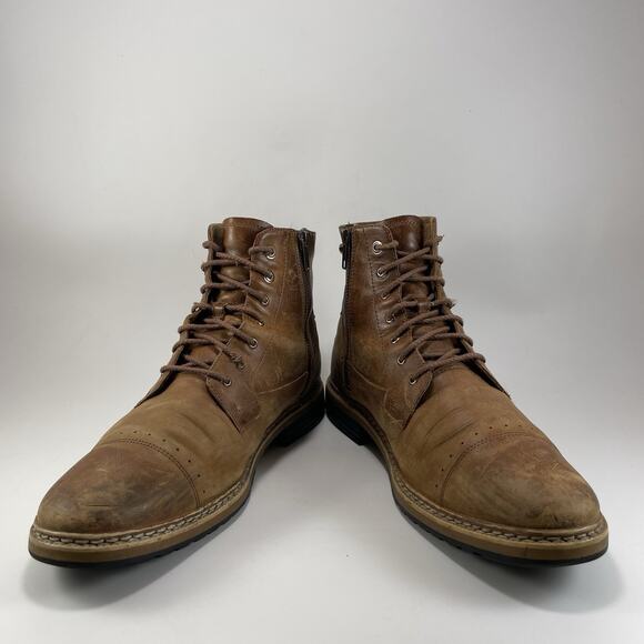 Timberland West Haven Boots Mens Size 9.5 Brown Leather Lace Up Side Zip Cap Toe - Picture 9 of 11